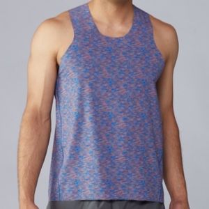 JANJI Unisex Men’s Sz L Orbital Singlet Running Tank Top Geo Melange